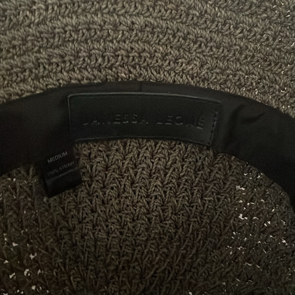 Janessa Leone Khaki green straw bucket Hat - Picture 8 of 9